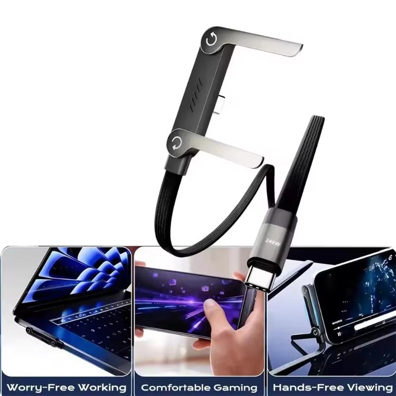 【2 In 1 Foldable Phone Stand 2 - Usb C Cable 评论和价格