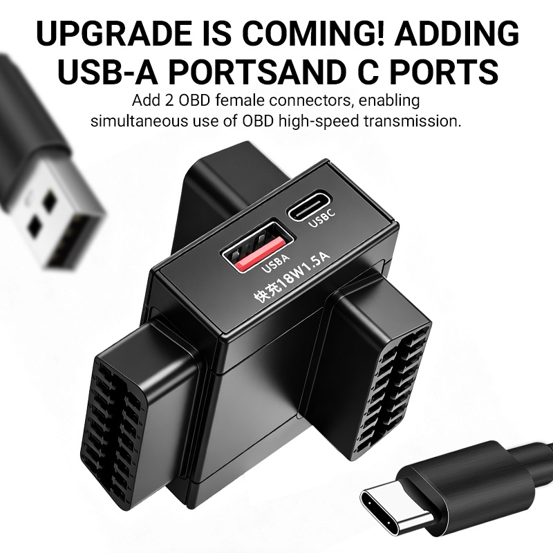 OBD2 Splitter Adapter 1 To 2 w - Usb C Cable 评论和价格