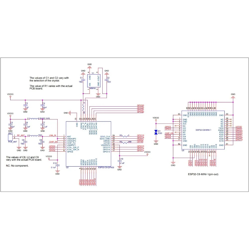 2-100PCS ESP32-C6-MINI-1U & 1  - Ipex Connector 评论和价格