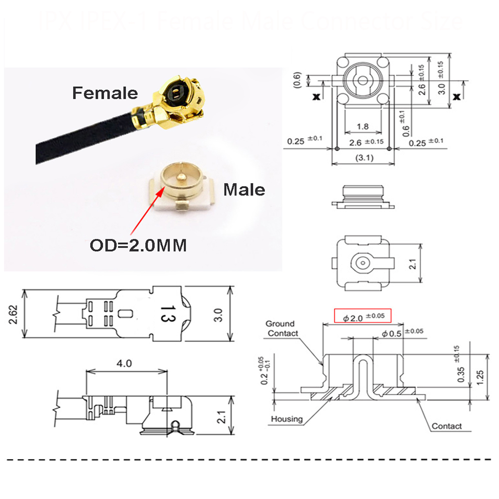 100PCS 4th Generation MHF4 Mal - Ipex Connector 评论和价格